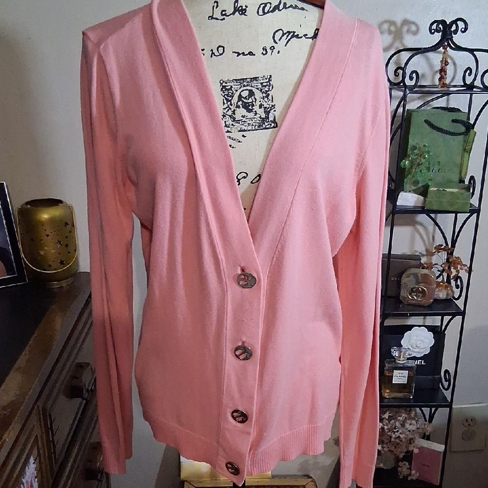 Vineyard VinesPink Button-Up Women's Sweater Size Large